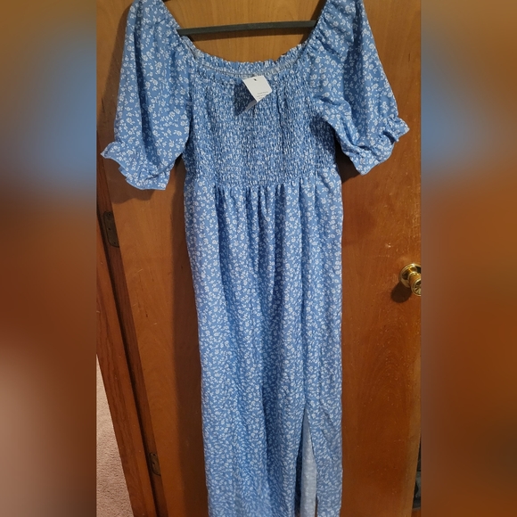 Blue floral off shoulder maxi maternity dress XXL - Picture 6 of 6